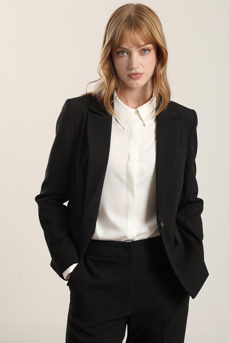 Blazer basico entallado, negro Liola-2