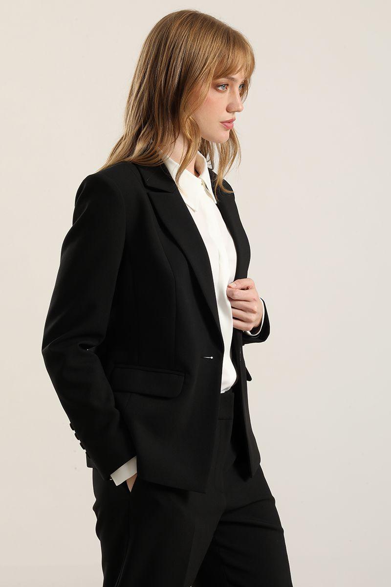 Blazer basico entallado, negro Liola-3