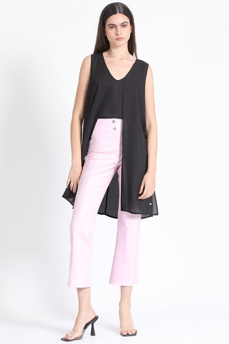 Blusa Doble Capa Negra Liola-2