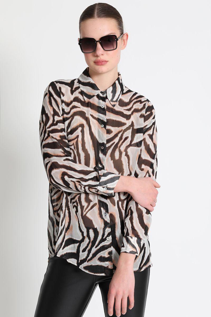 Blusa Camisera Estampada Negro Liola-0