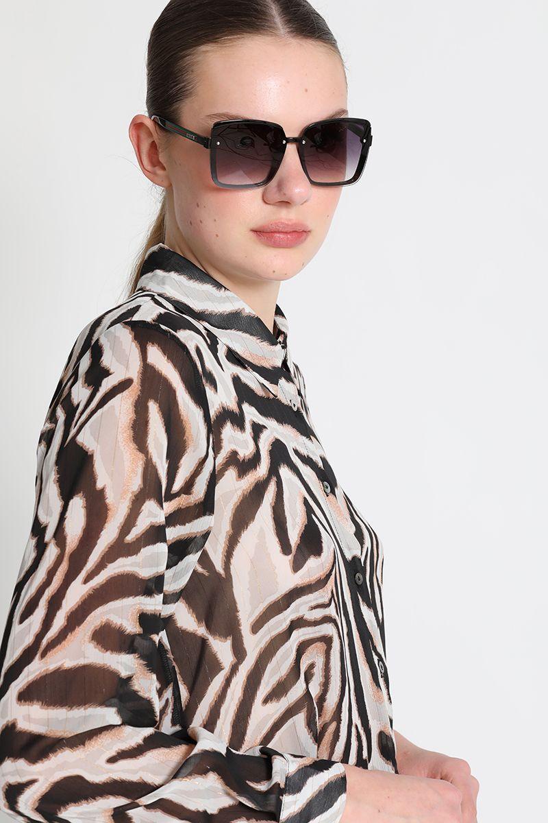 Blusa Camisera Estampada Negro Liola-1