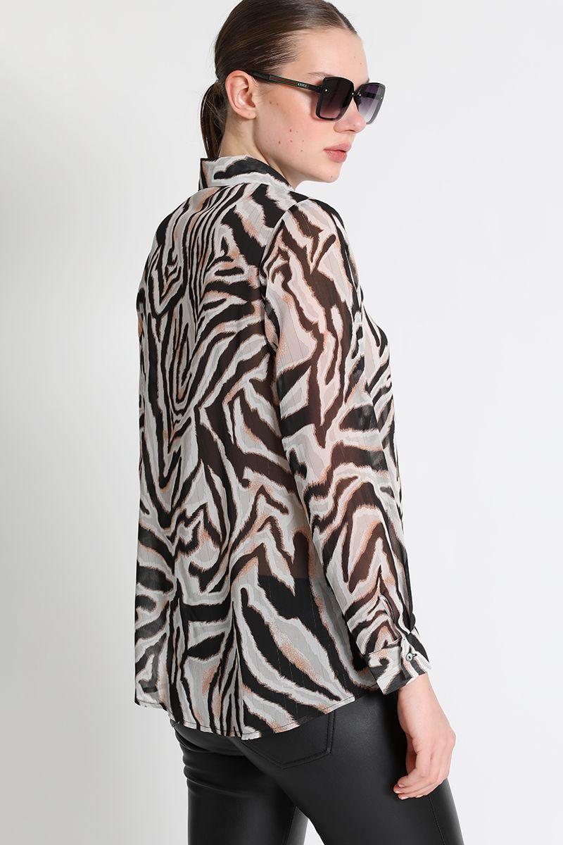 Blusa Camisera Estampada Negro Liola-2