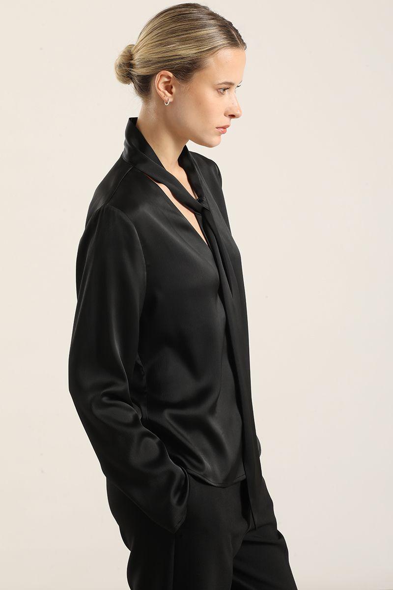 Blusa Satin Lazada, Negro Liola-2
