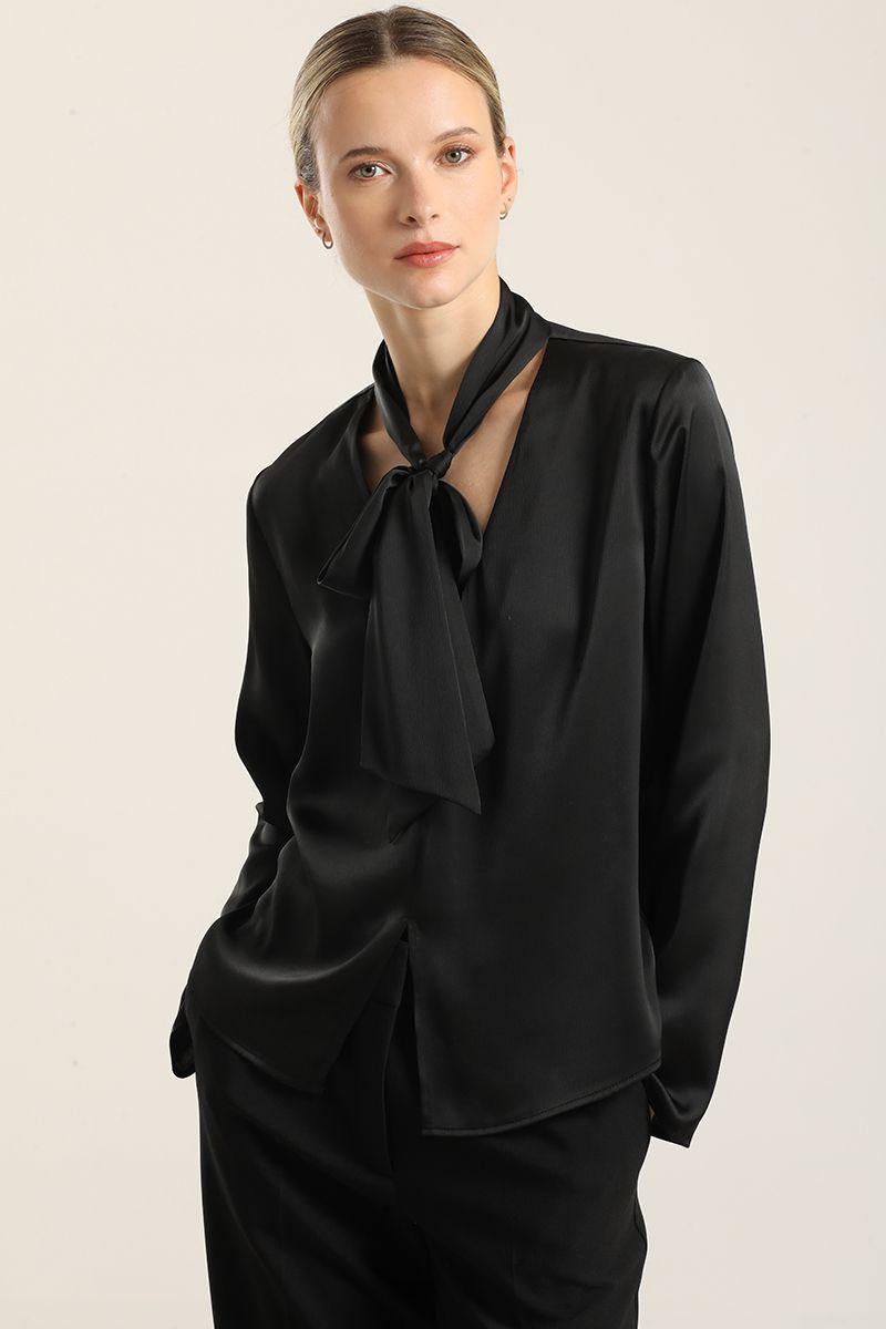 Blusa Satin Lazada, Negro Liola-4