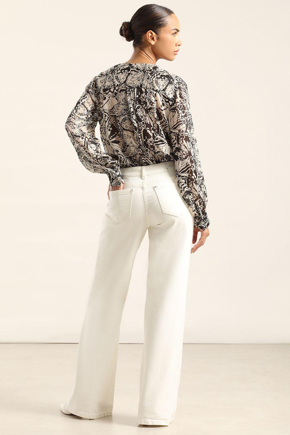 Jeans Color Palazzo, Beige Liola-2