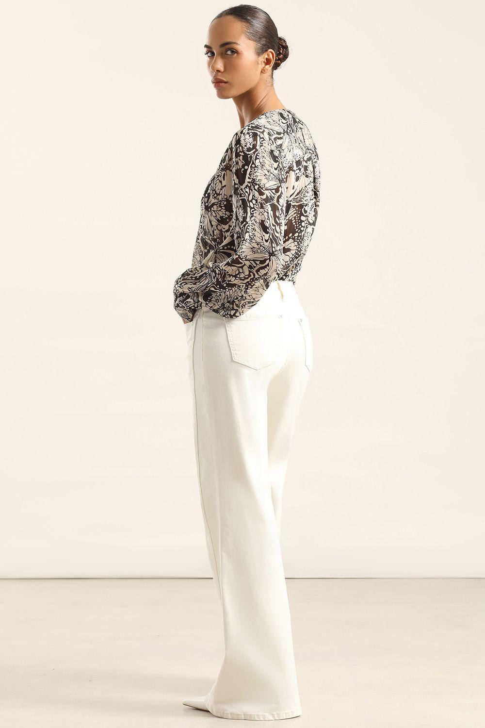Jeans Color Palazzo, Beige Liola-4