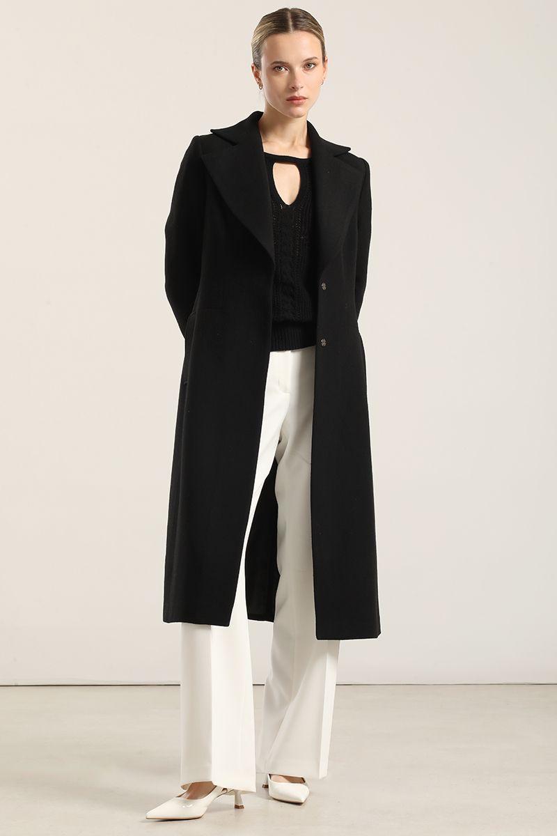 Abrigo Largo Basico, Muflon Negro Liola-0