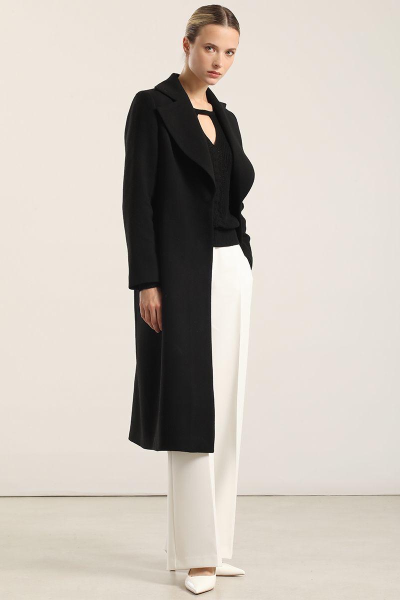 Abrigo Largo Basico, Muflon Negro Liola-1