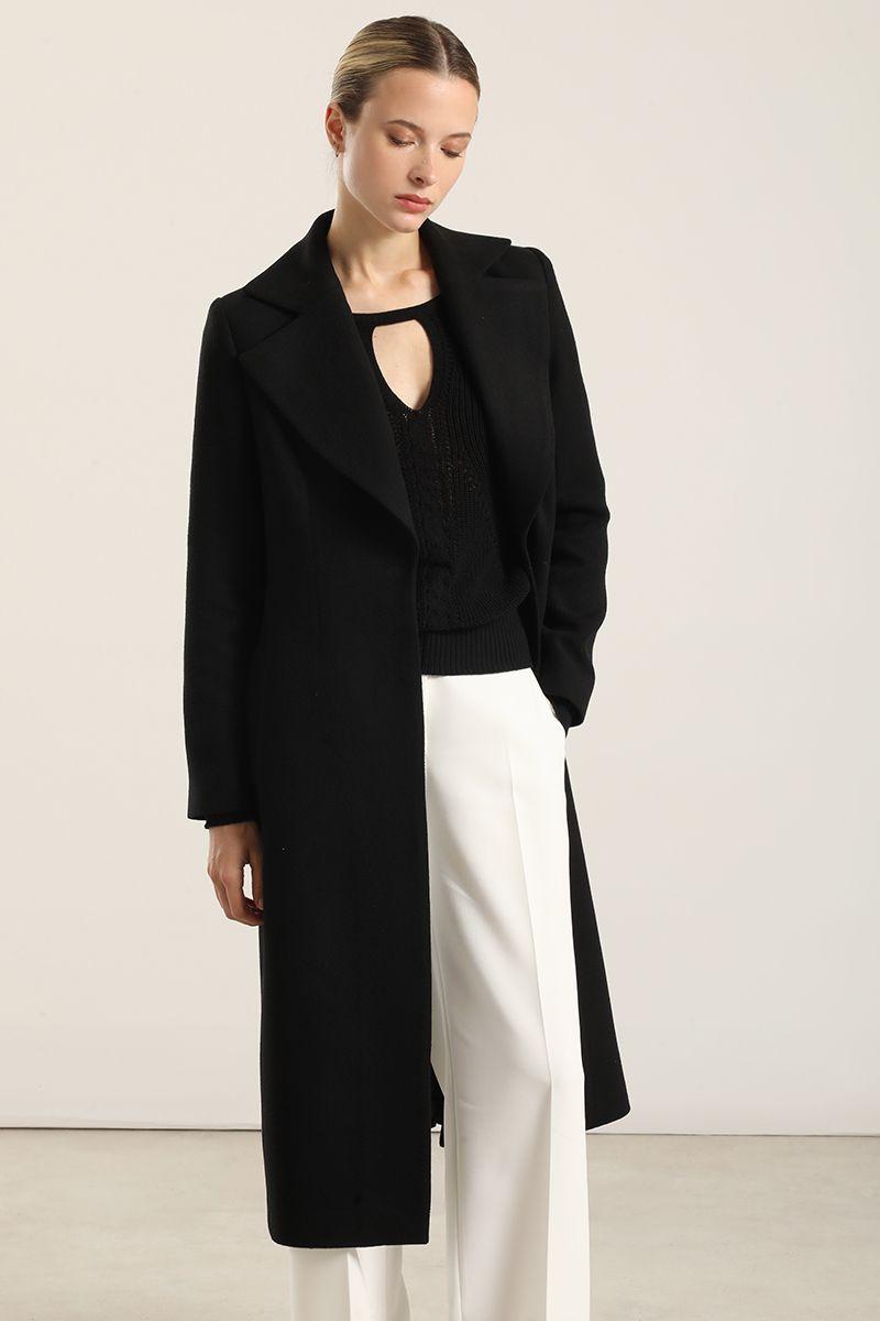 Abrigo Largo Basico, Muflon Negro Liola-2