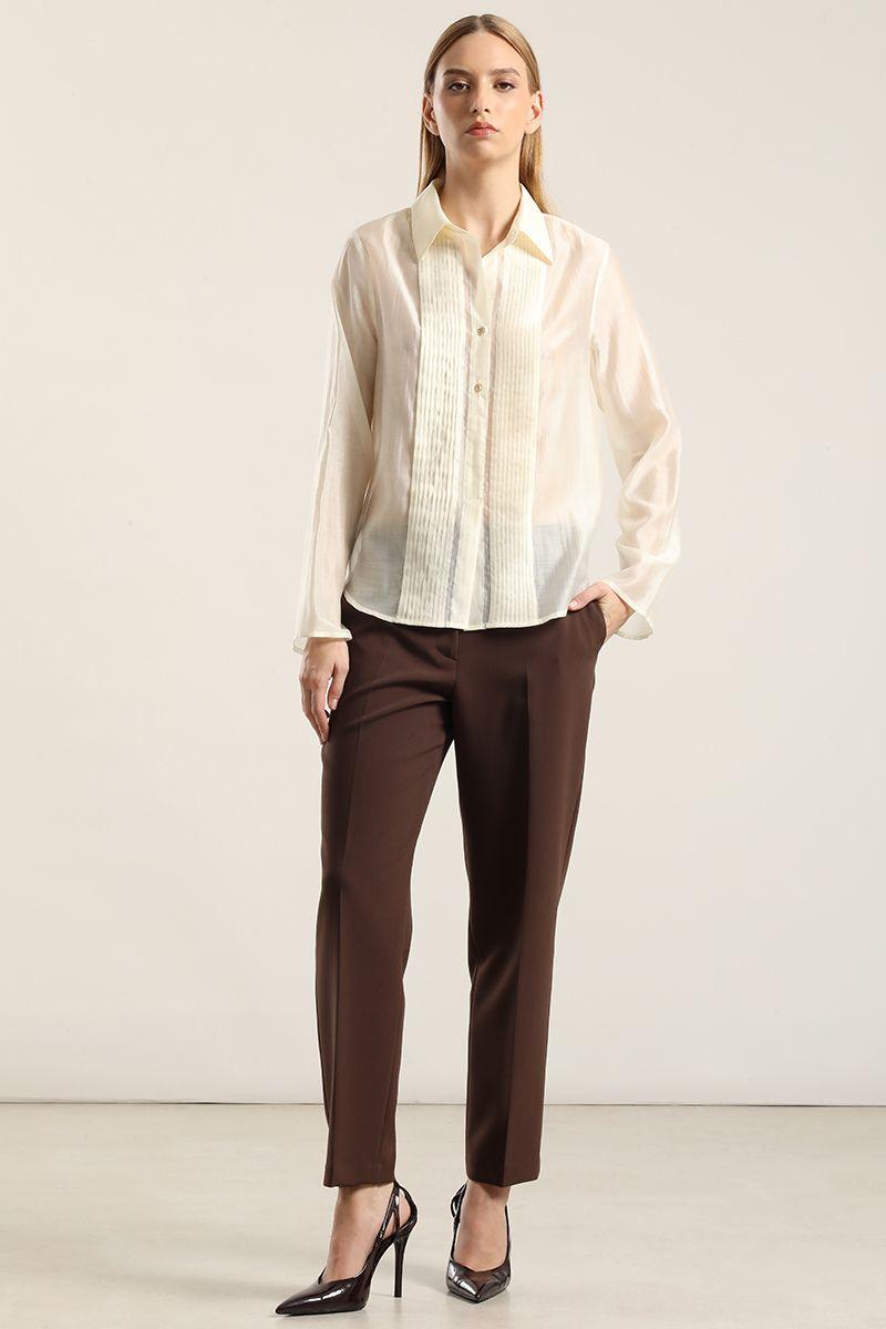 Blusa Alforza Con Lyocell, Crudo Liola-1