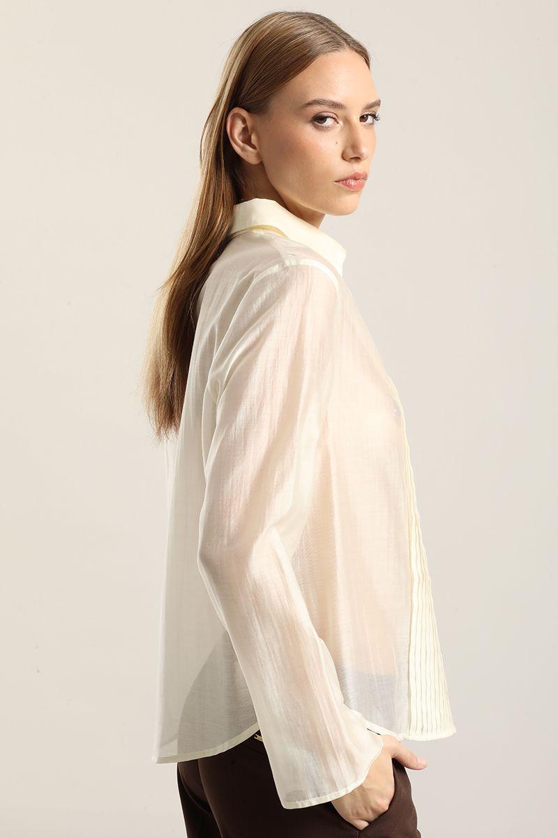 Blusa Alforza Con Lyocell, Crudo Liola-3