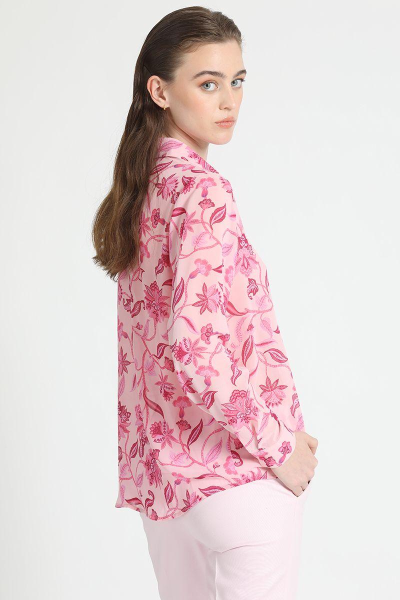 Camisa Gasa Estampada Rosa Liola-2