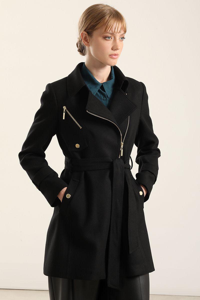 Abrigo Biker, Muflon Negro Liola-0