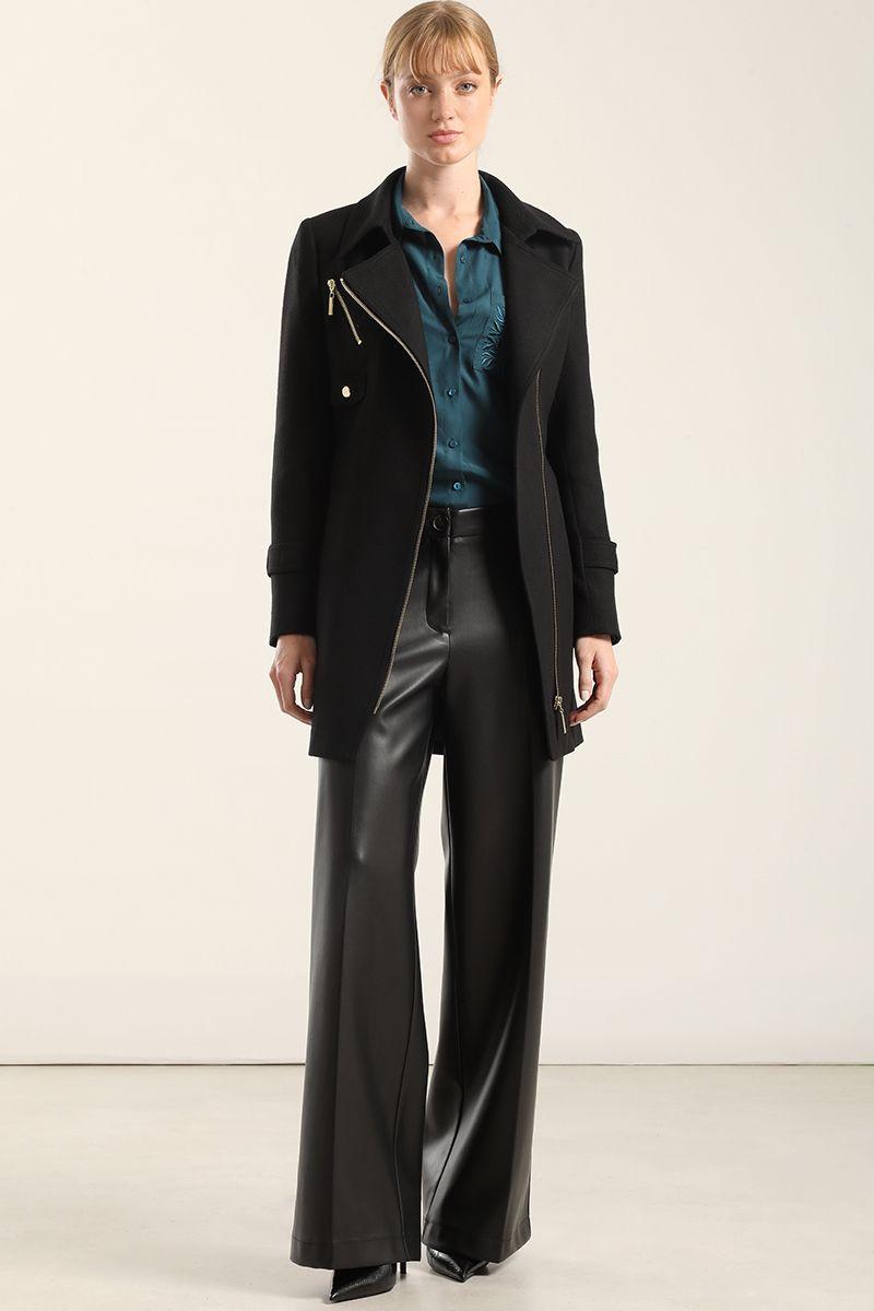 Abrigo Biker, Muflon Negro Liola-1