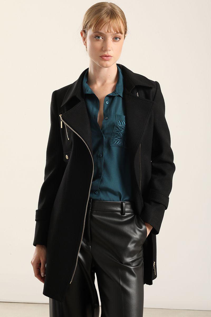 Abrigo Biker, Muflon Negro Liola-2