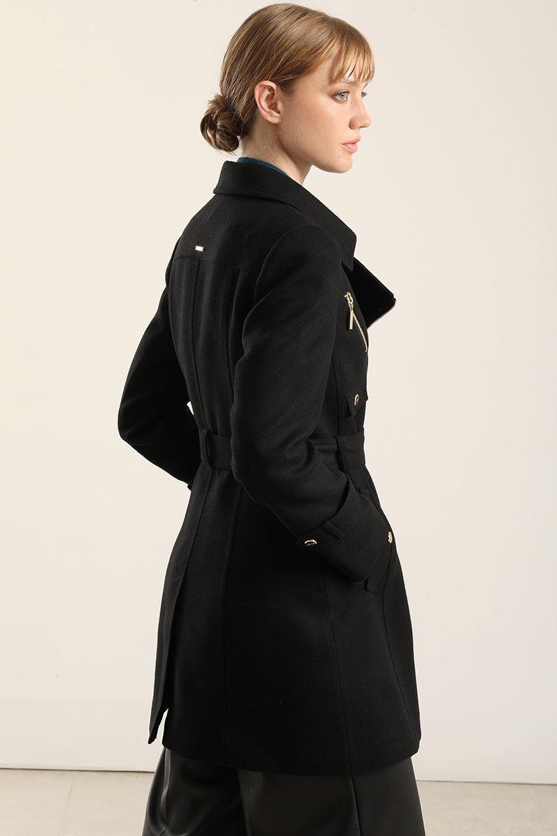 Abrigo Biker, Muflon Negro Liola-3