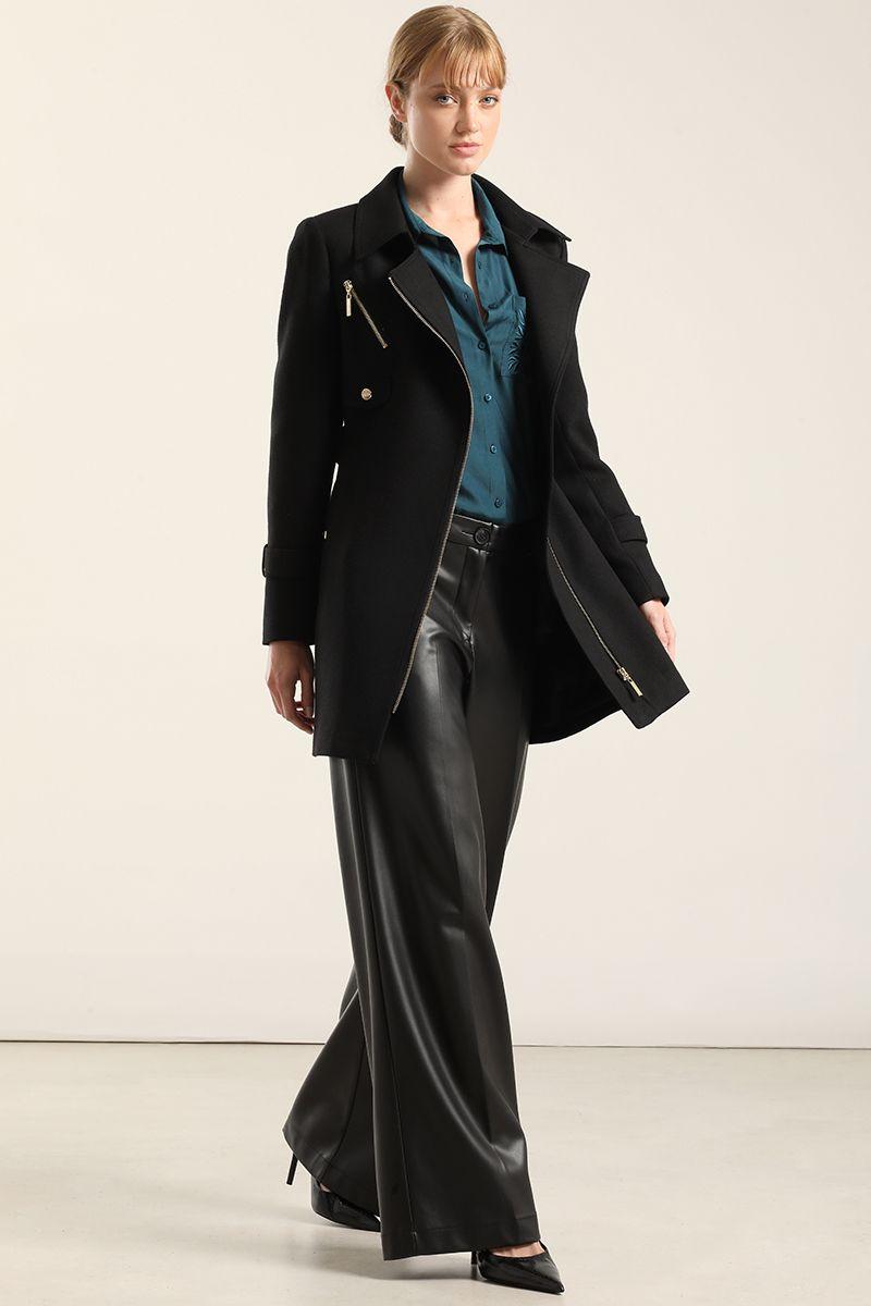 Abrigo Biker, Muflon Negro Liola-6