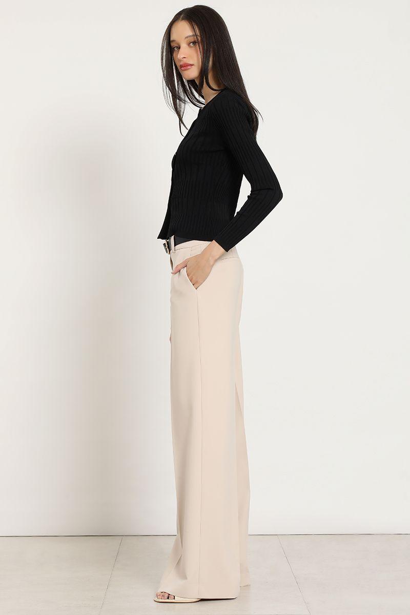 Pantalon ancho, basico, beige Liola-2