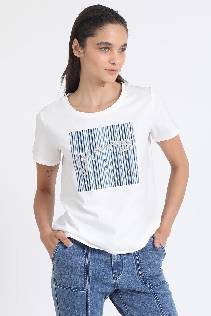 Polera Algodón Dreamy Strass, Crudo Liola-0