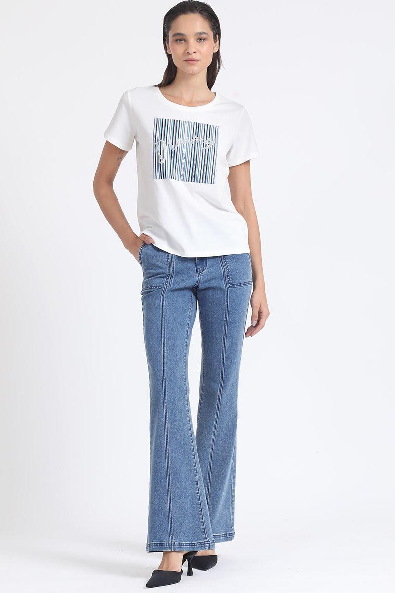 Polera Algodón Dreamy Strass, Crudo Liola-1