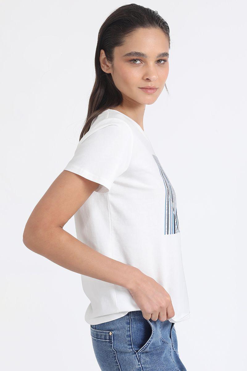Polera Algodón Dreamy Strass, Crudo Liola-2