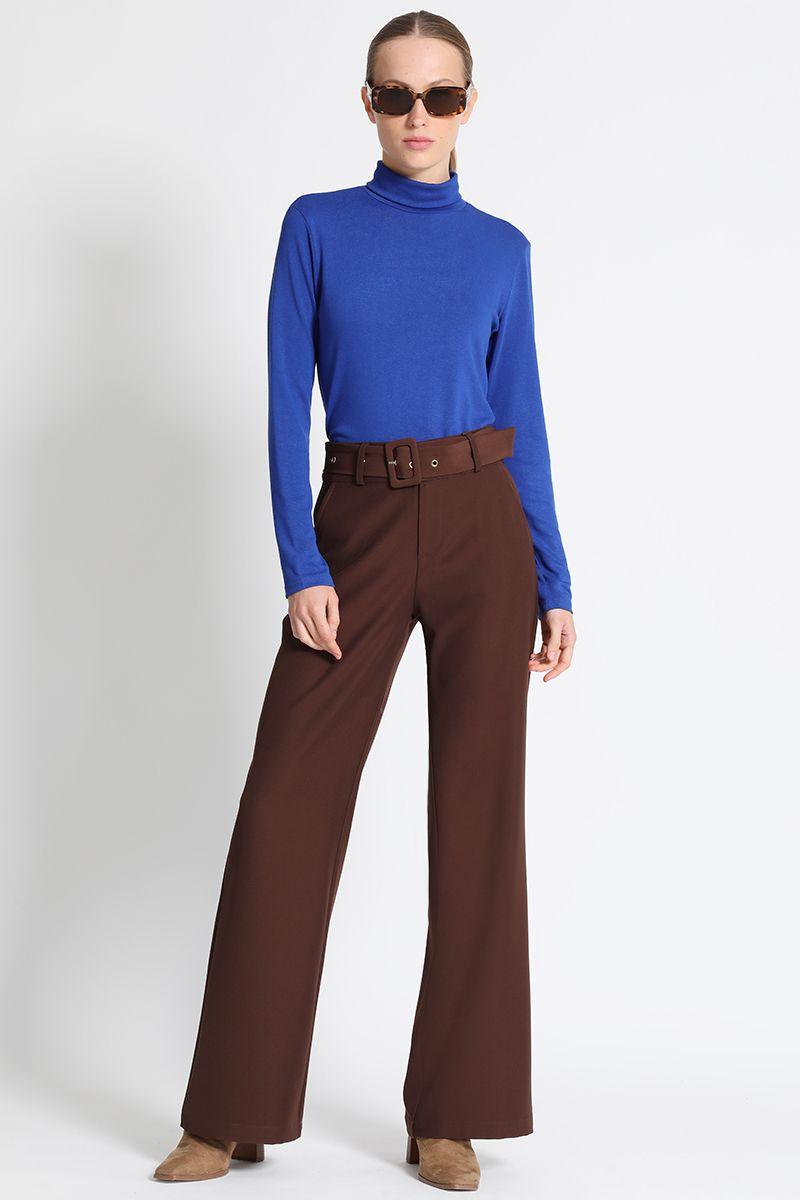 Pantalón Ancho Cafe Liola-3