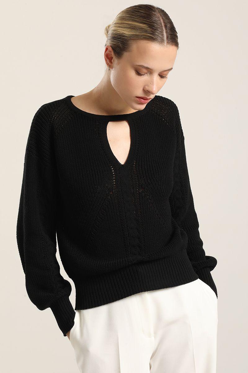 Jersey Punto Fantasia Negro Liola-0