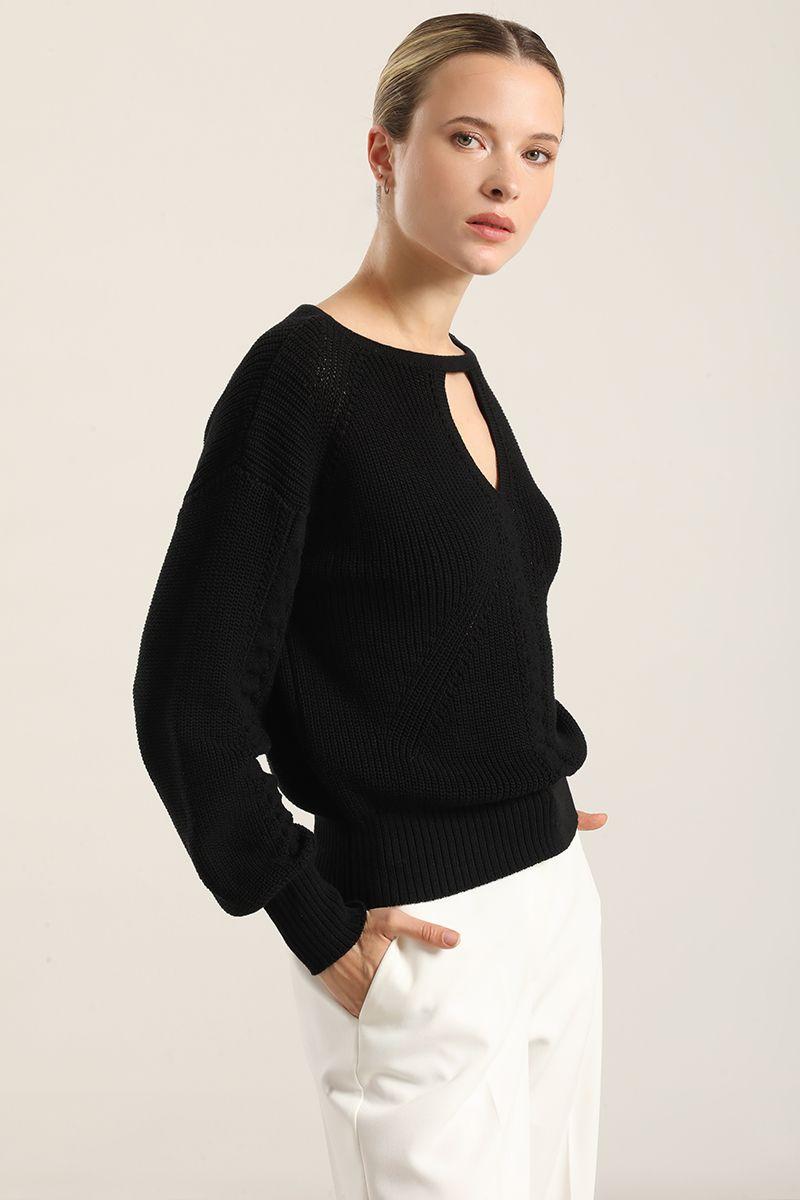 Jersey Punto Fantasia Negro Liola-4