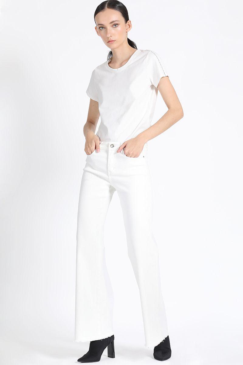 Pantalon Palazzo, Tiro Medio, Crudo Liola-0