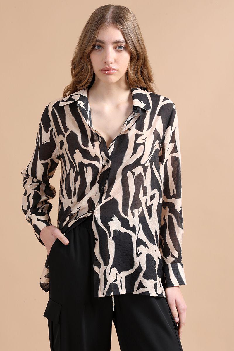 Camisa Estampada, Negro Liola-0