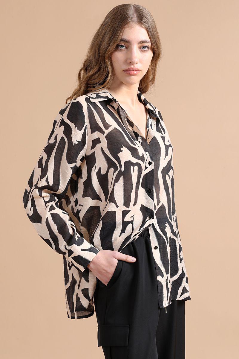 Camisa Estampada, Negro Liola-2