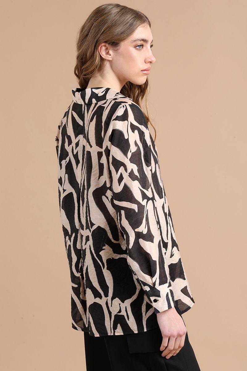Camisa Estampada, Negro Liola-3