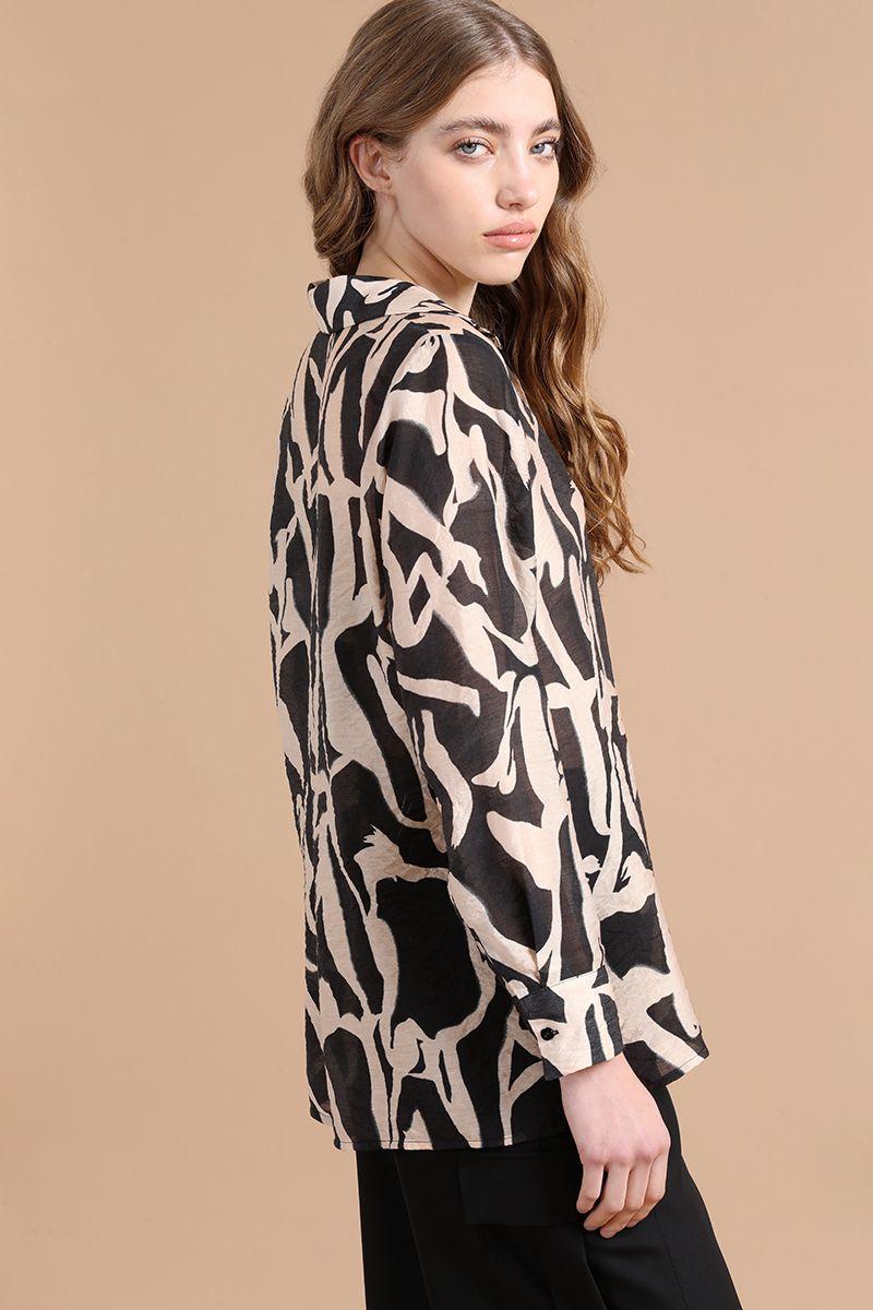 Camisa Estampada, Negro Liola-4
