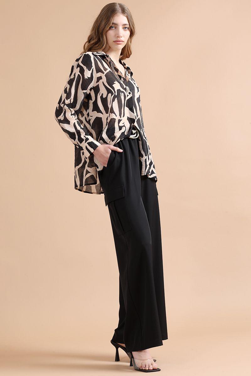 Camisa Estampada, Negro Liola-5