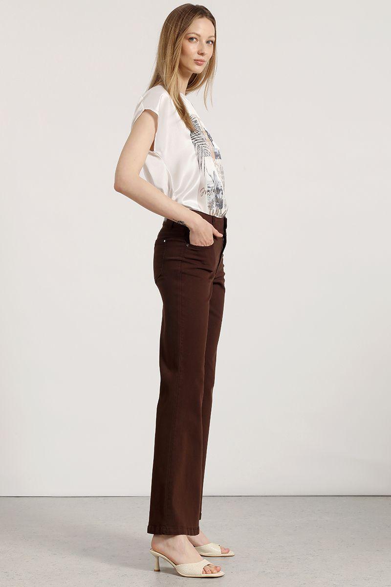 Jeans flare liola mujer chocolate-2