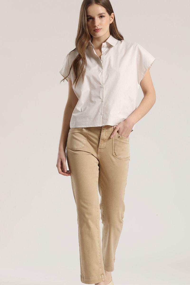 Jeans slim procesado Liola mujer camel-1
