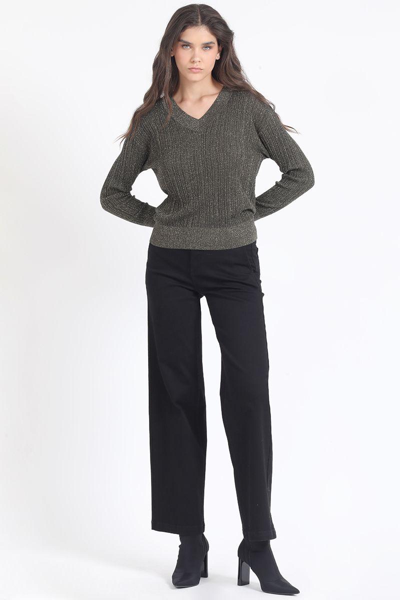 Tejido Sweater, Basico, Lurex Mix, Verde Liola-1