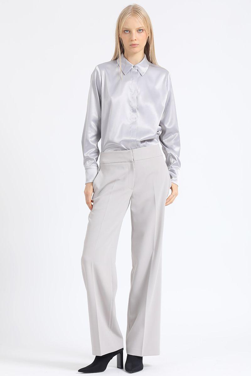 Blusa Basica Satin, Gris Liola-1