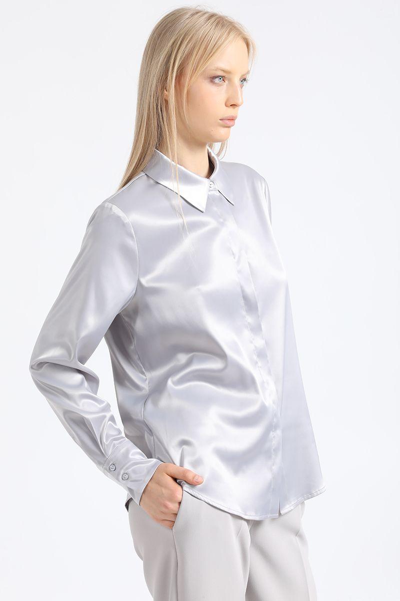 Blusa Basica Satin, Gris Liola-3