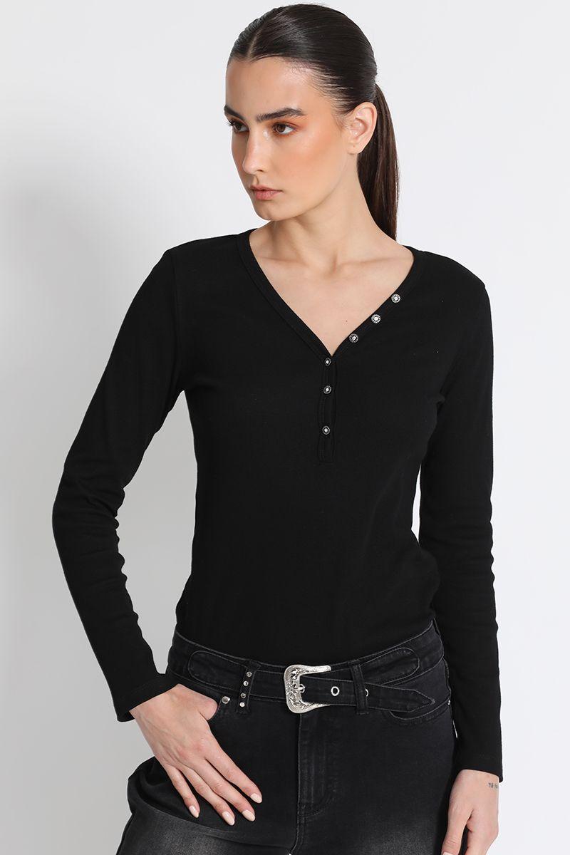 Polera Algodon Negro Liola-0