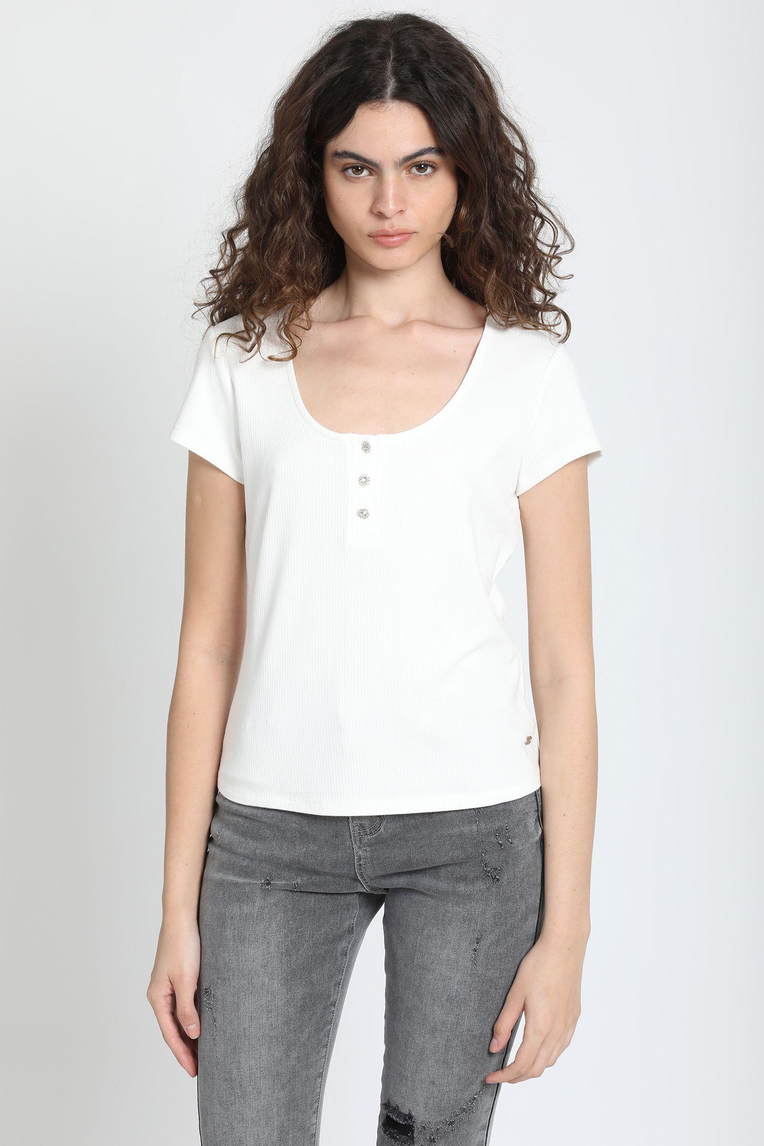 Polera Boton Joya, Crudo Liola-5