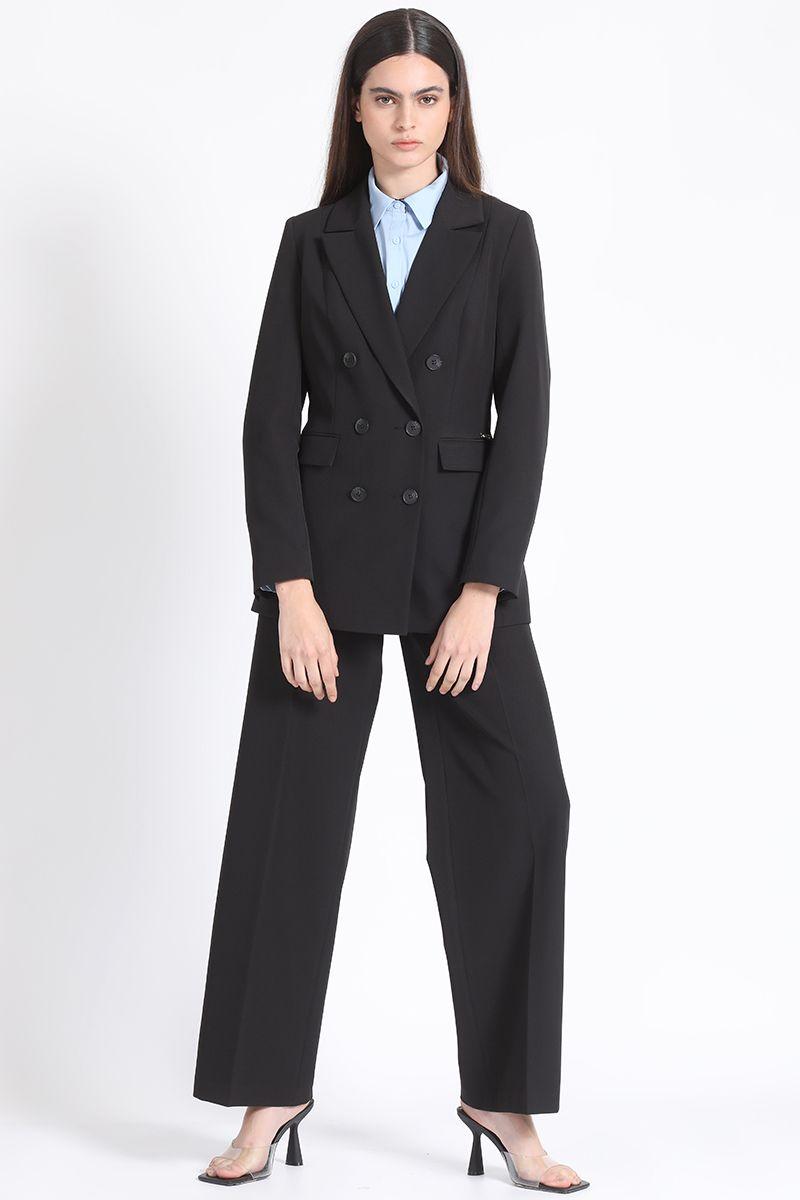 Blazer Clásico Cruzado Negro Liola-1