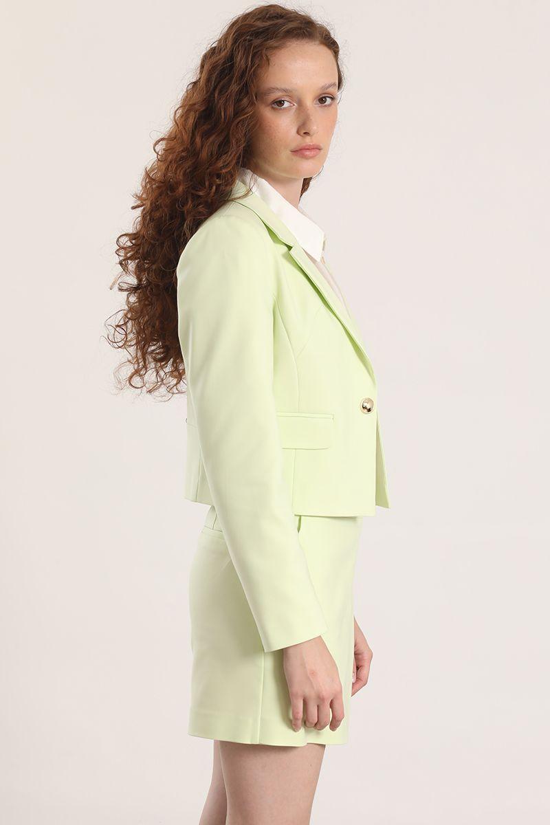 Blazer cropped Liola mujer pistacho-3
