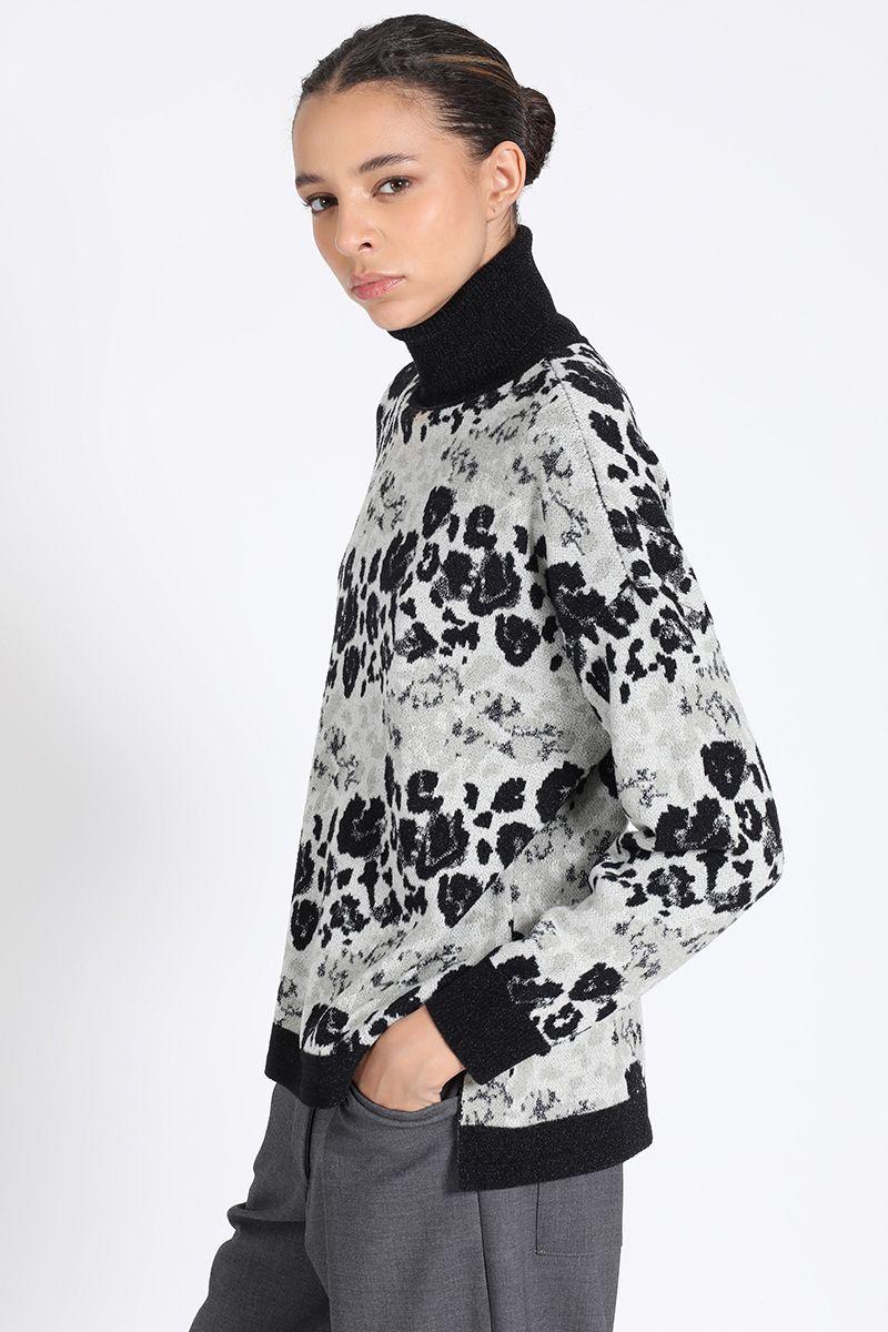 Tejido Punto Fantasia Animal, Negro Liola-1