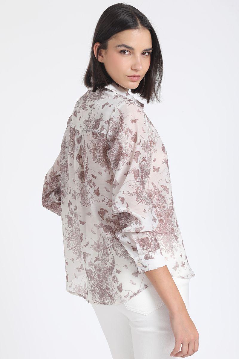 Blusa Estampado Mariposa, Crudo Liola-2
