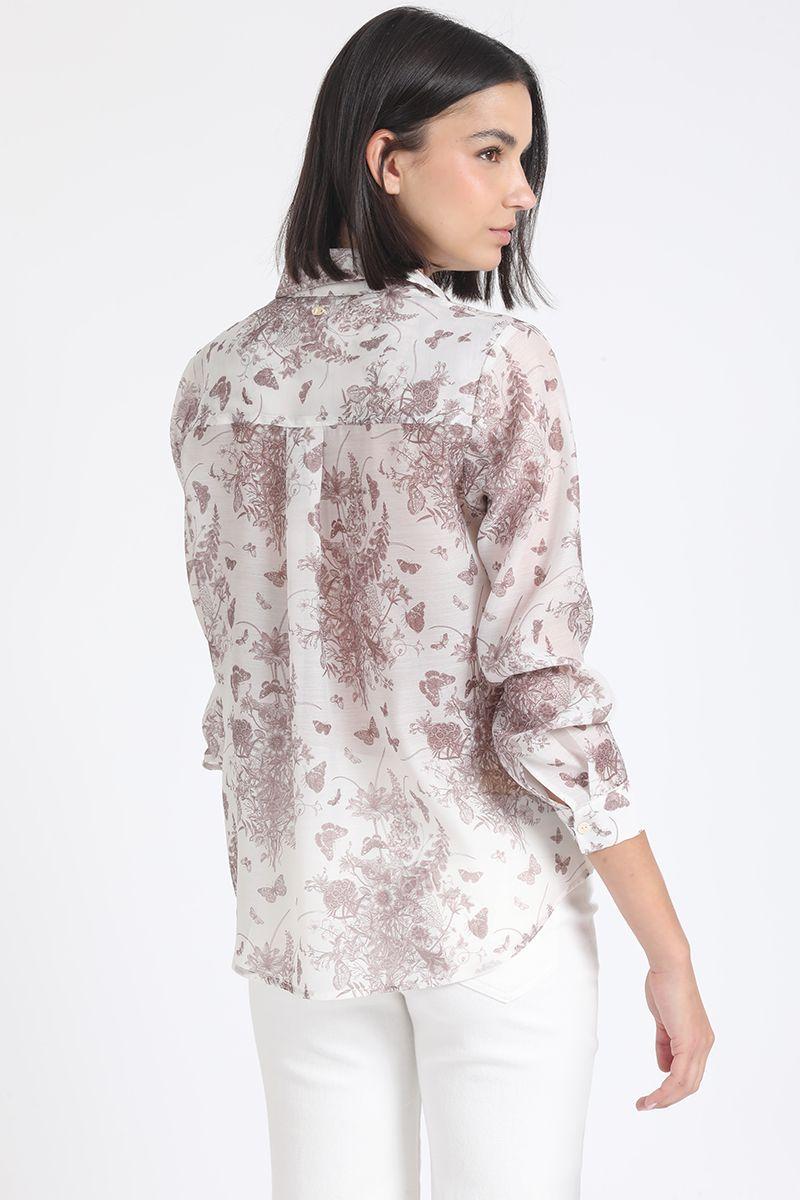 Blusa Estampado Mariposa, Crudo Liola-3