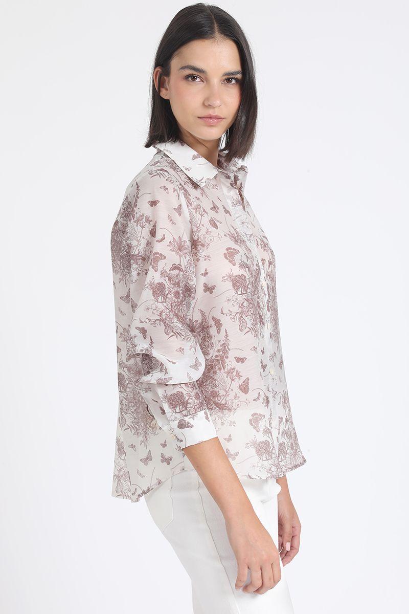Blusa Estampado Mariposa, Crudo Liola-4