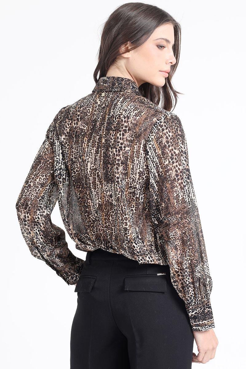 Blusa Estampado Animal Print, Café Liola-4