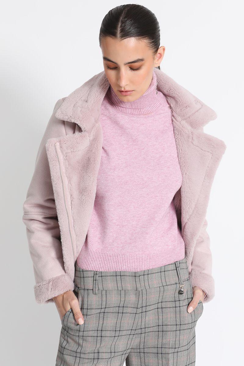 Chaqueta Aviador Rosa Liola-4
