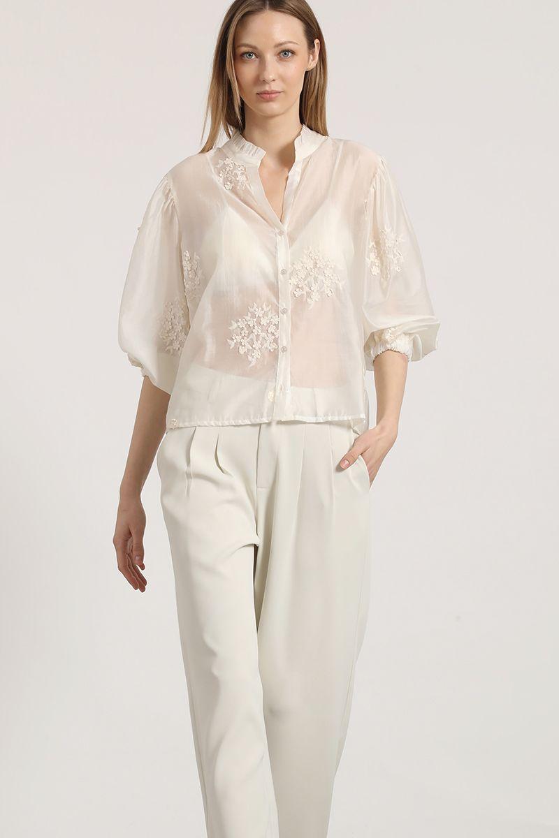 Pantalón ancho liola mujer beige-1